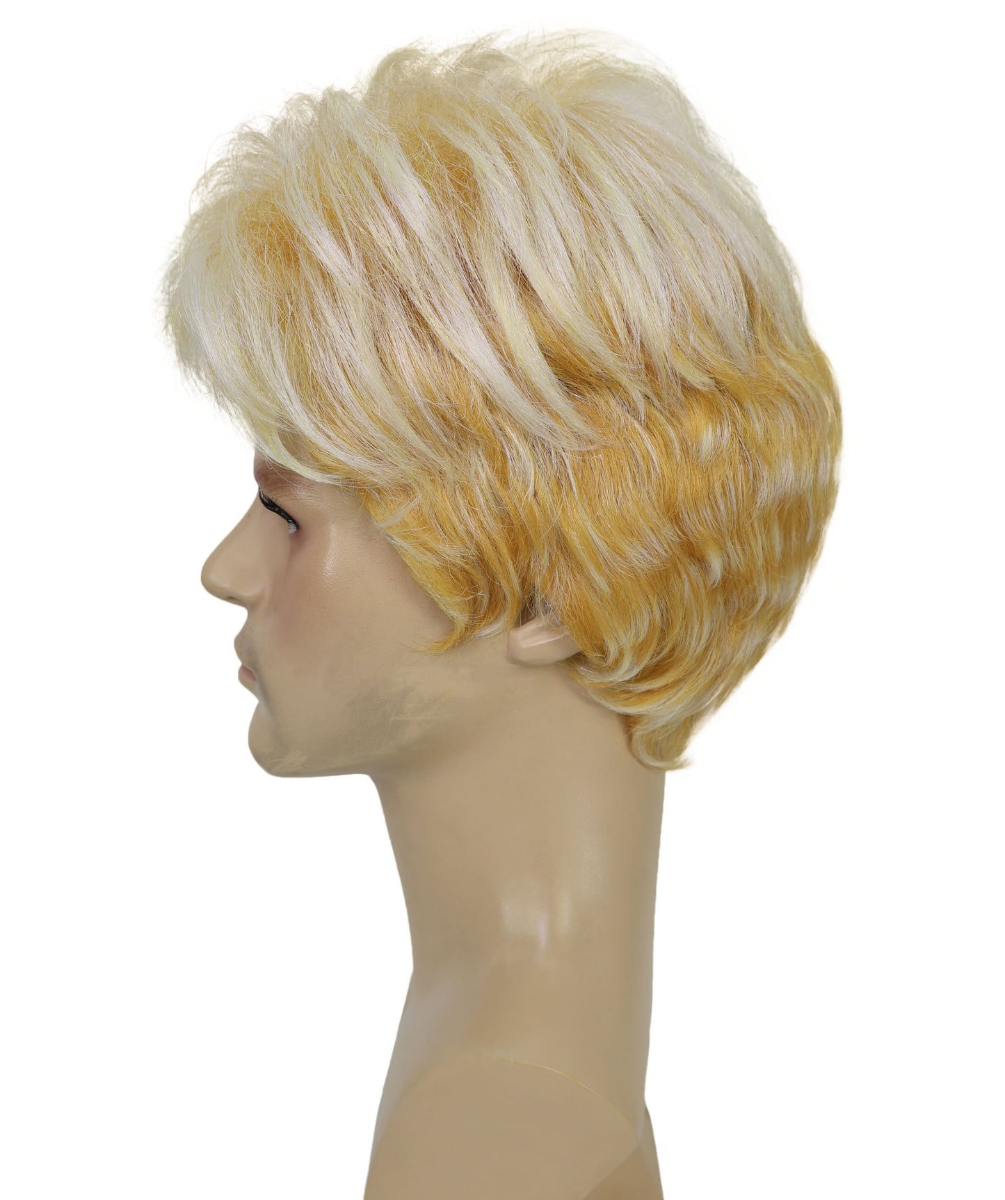 Wigs2you H-7036 大人用メンズショート ティーズド スパイキー フルウィッグ ゴールデンブロンド 10インチ 合成繊維 ウィッグイベントやコスチュームパーティーに最適
