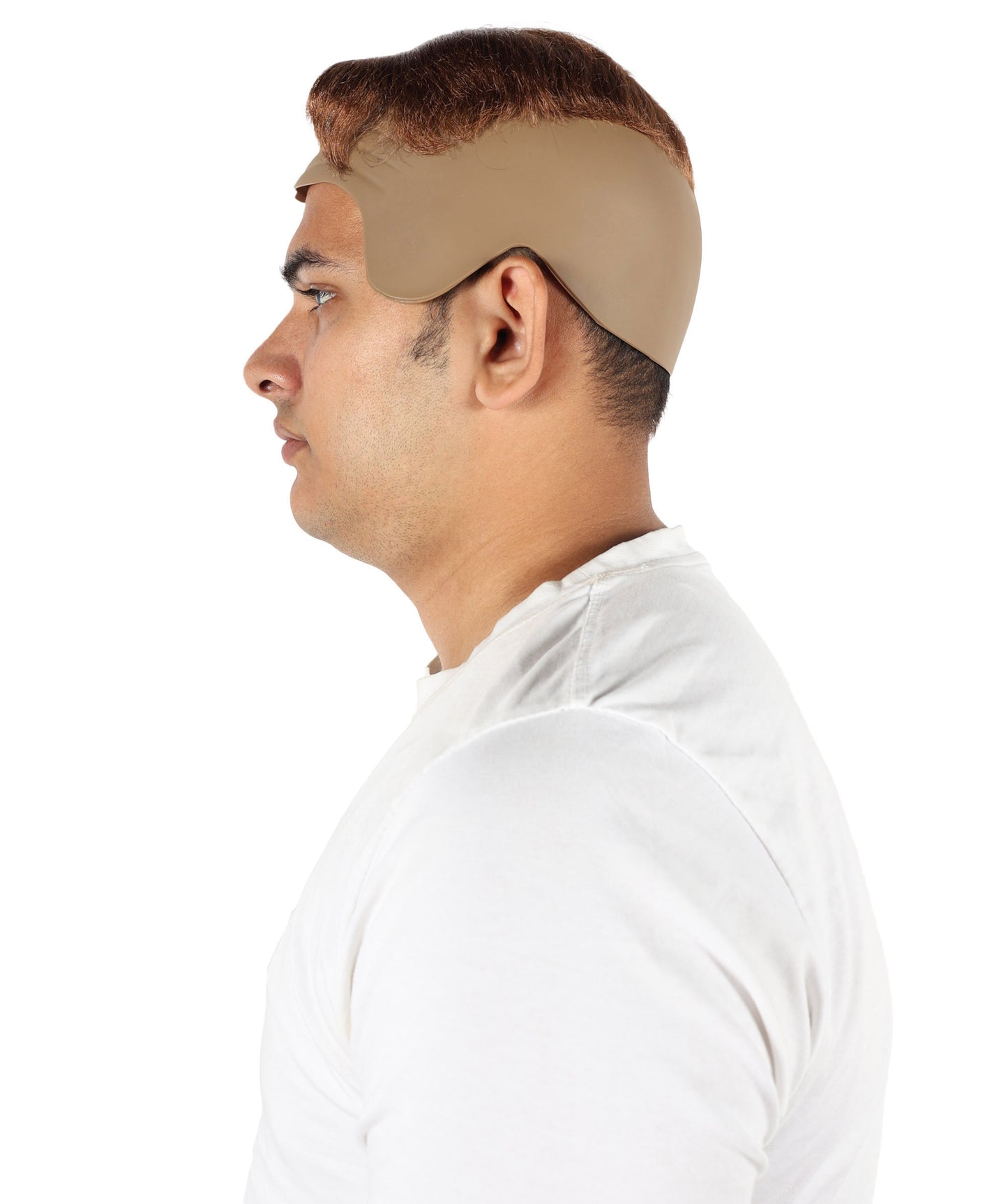 Wigs2you H-7094 大人男性用コメディ用かつら(スキンヘッドキャップ付き)|ショート丈の赤褐色合成毛髪|舞台やロールプレイ用のユーモラスなパーティー&コスプレ用かつら