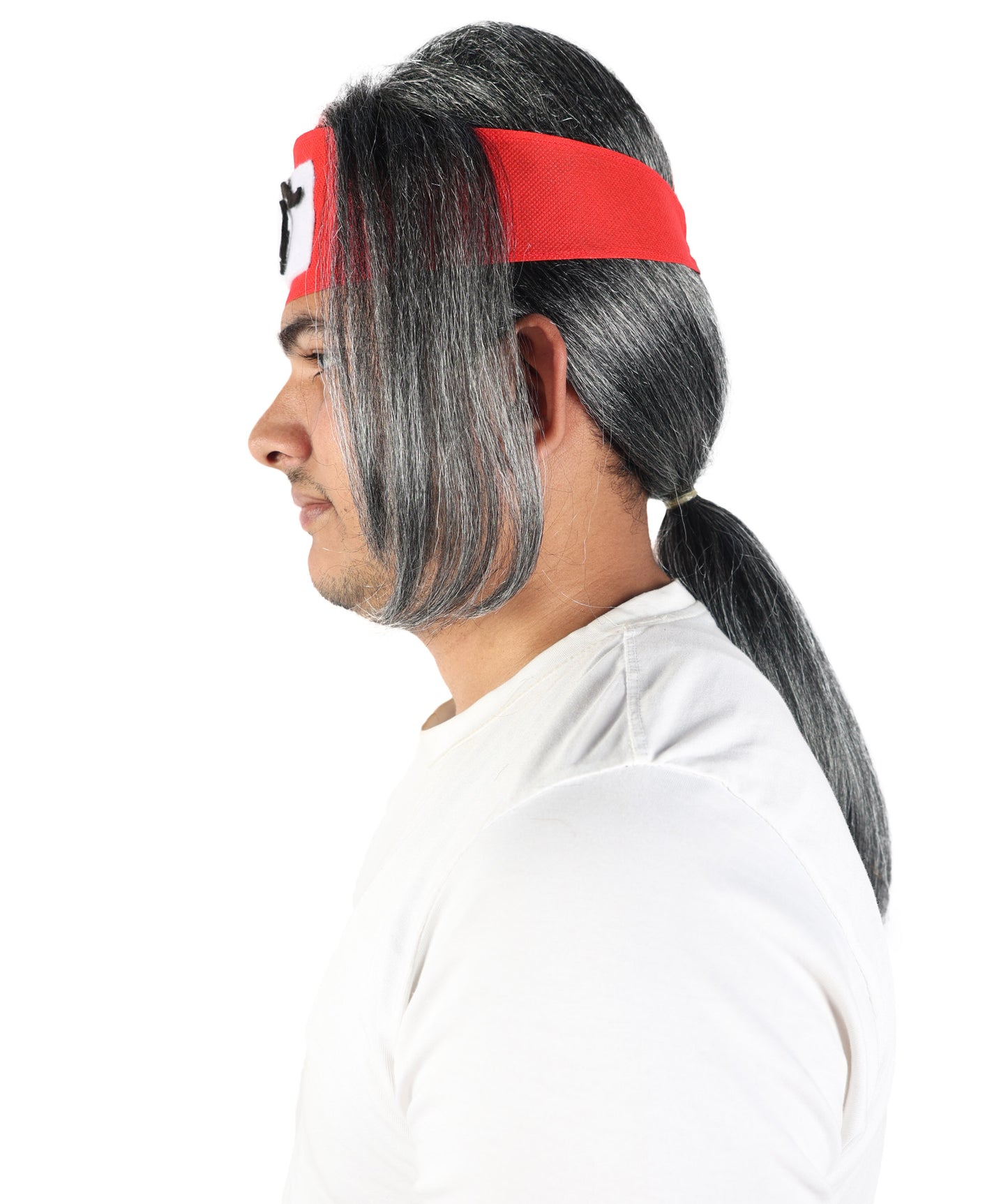 Wigs2you H-7099 大人男性用黒白ウィッグ|調節可能なロング合成ヘアピース|コスプレ、舞台、パーティー、テーマイベントに最適