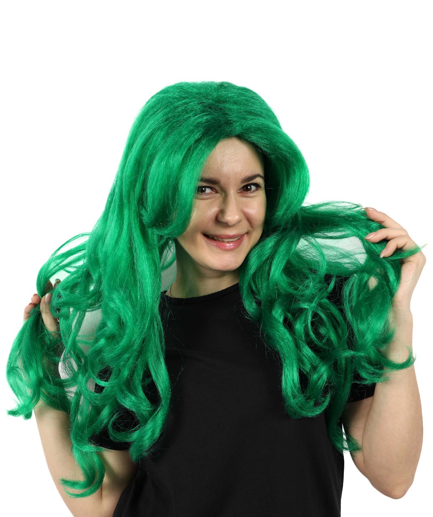 Wigs2you H-7160 女性用 60cm エクストラロング ウェーブグリーンウィッグ | 人魚をイメージしたファンタジーウィッグ、アニメ、テーマイベントに最適