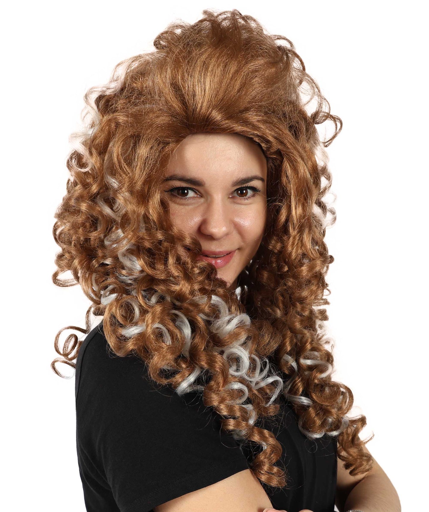 Wigs2you H-7161レディース ブラウン&ブロンド グラデーション ロングカーリーウィッグ | ボリュームスタイル 合成繊維 フルウィッグ | コスプレ・ハロウィン・イベント・普段使い用