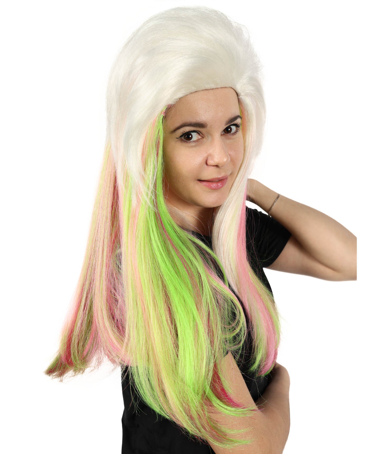 Wigs2you H-7162レディース レインボー ロングウェーブウィッグ 前髪付き | 合成繊維 フルウィッグ | 普段使い・コスプレ・ハロウィン・イベント用