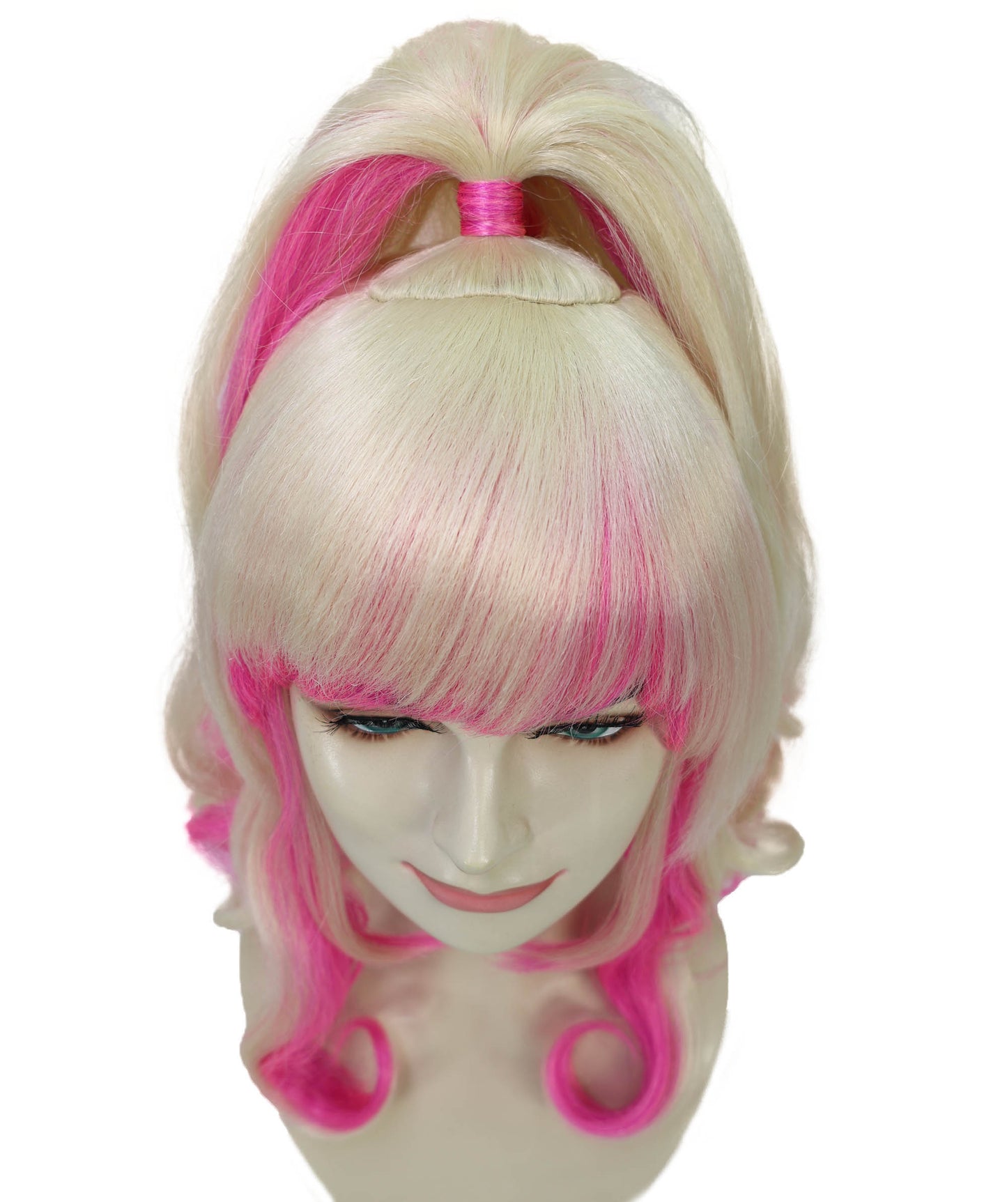 Wigs2you H-7169大人女性用フェアリーファンタジーブロンド&ピンクの魔法のハイポニーテールウィッグ|ハロウィン&コスプレウィッグ|難燃性合成繊維
