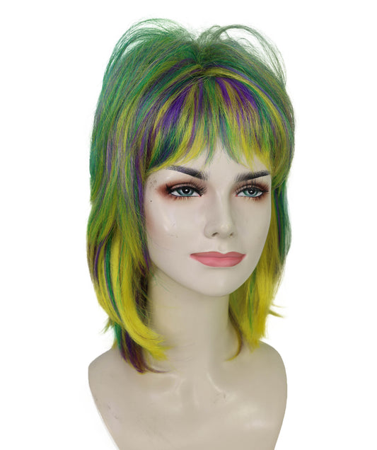 Wigs2you H-7188 女性用マルディグラ・チョッピーレイヤードウィッグ|ファットチューズデーパーティー用ヘアピース|パーティー、コスプレ、ステージパフォーマンス、テーマイベントに最適