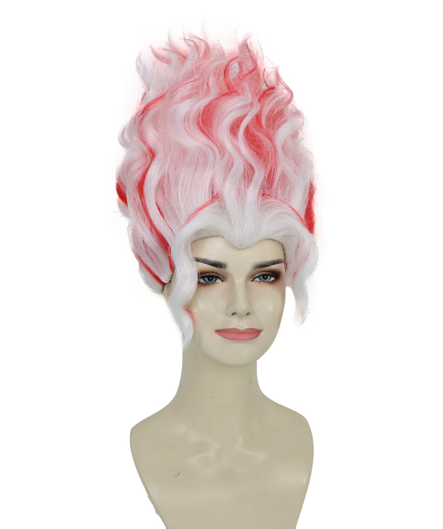 Wigs2you H-7210 女性用ショートウェーブ赤白ウィッグ|ダン・ダ・ダン風ヘアピース|ハロウィンコスチュームパーティー、ステージ、写真撮影、ロールプレイに最適