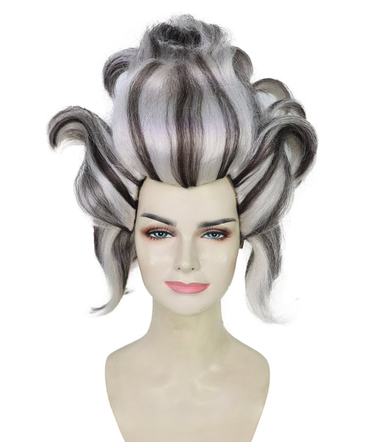 Wigs2you H-7216 女性用邪悪な海の魔女ウィッグ|デラックスロングカールブラック&グレーヘアピース|ハロウィン、コスチュームパーティー、舞台、写真撮影