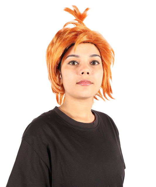 Wigs2you H-7222 女性用オレンジのスパイクトップノットウィッグ|ユニークなルックスのための楽しく大胆なヘアピース|通気性の良いキャップレスキャップ