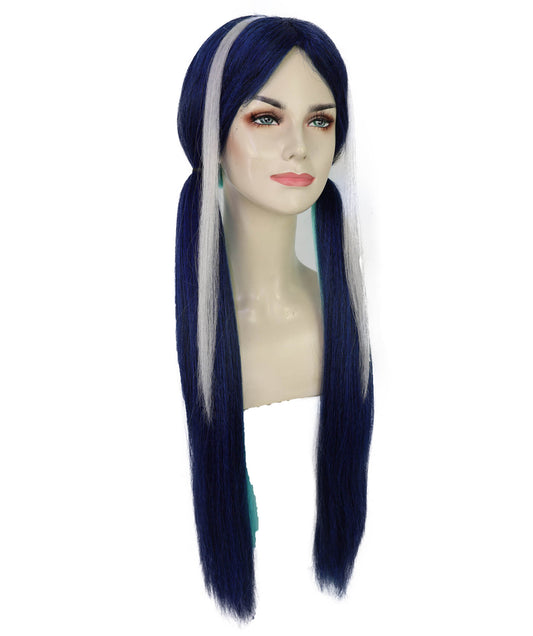 Wigs2you H-7231 女性用ロングストレート・ツートンカラー・ツインテール・アニメウィッグ | ゲームキャラクター風ヘア | ハロウィンに最適 | 通気性の良いキャップレス仕様
