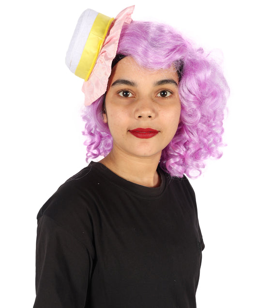 Wigs2you H-7242 キャンディをイメージした女性用カーリーパープルウィッグ | ハロウィン、コスプレ、テーマパーティーに最適なボリューム感のあるコスチューム用ヘアピース | キャップレス仕様