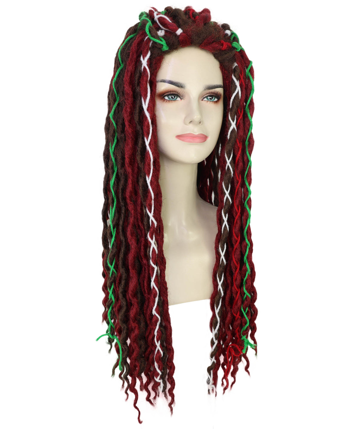 Wigs2you H-7258大人用女性向けブードゥー・プリーステス(女司祭)ウィッグ — ハロウィンのウィッチ・ドクター(呪術医)スタイルに最適な、多色使いのロング・ドレッドヘア・ウィッグ