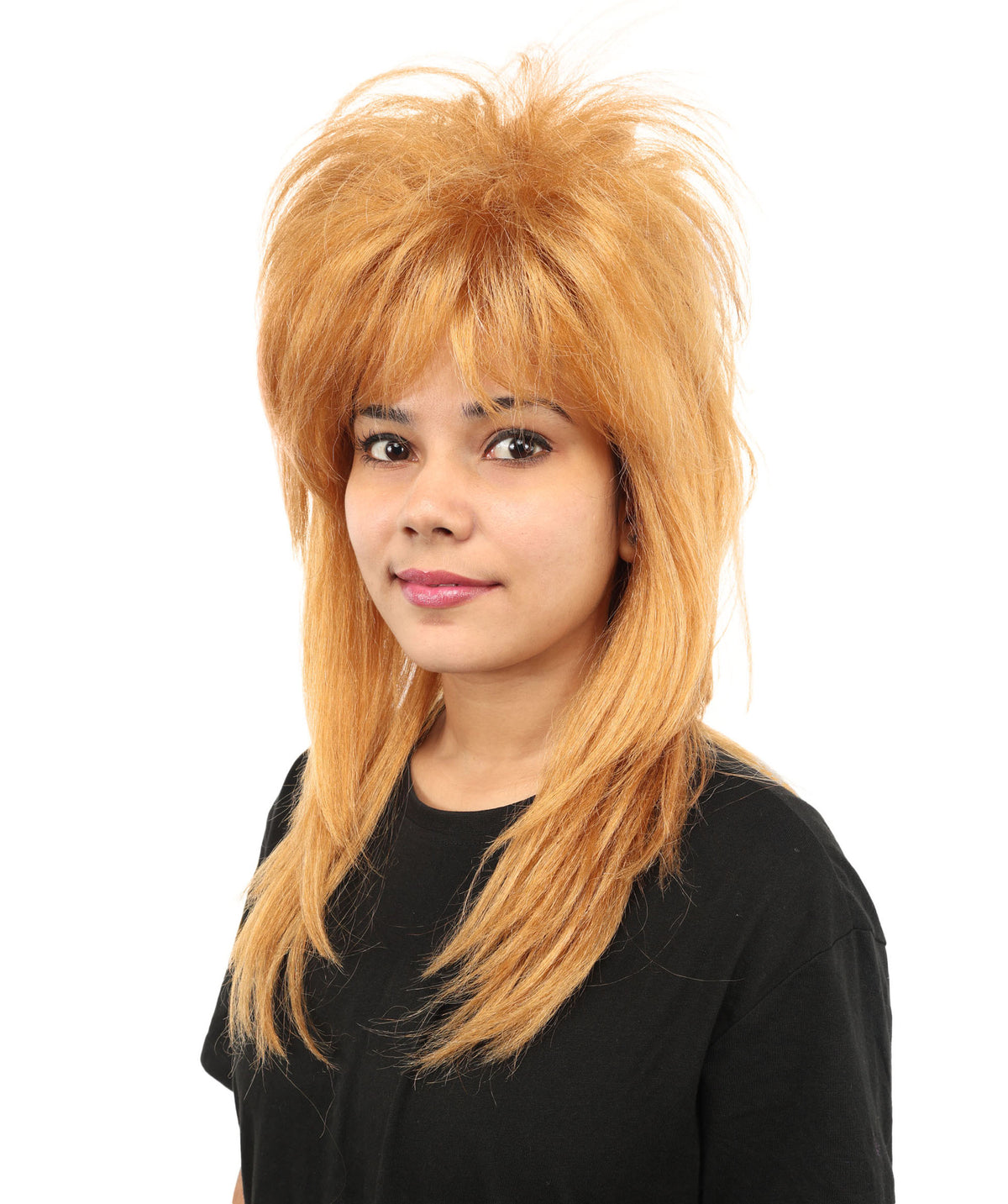 Wigs2you H-7261 大人用ロング・ブラウン・シャグウィッグ | 80年代風レイヤードスタイル&キャップレス仕様 | ハロウィン、ディスコ、ポップスターの仮装に最適
