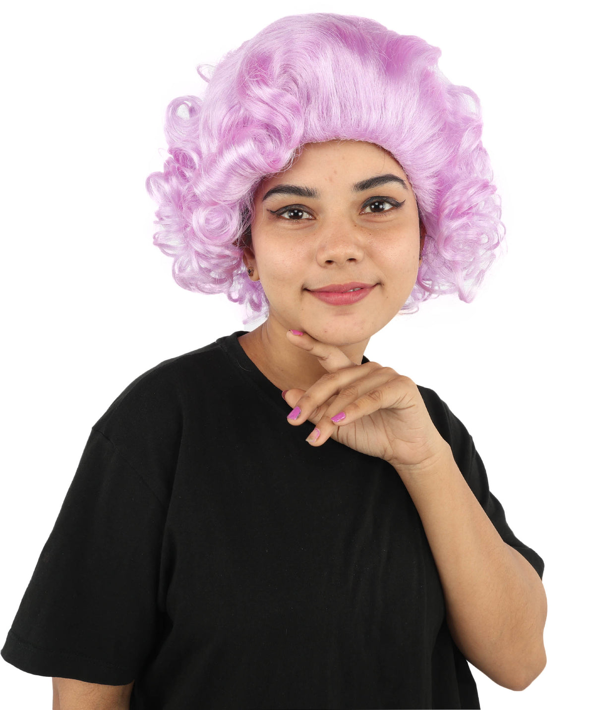 Wigs2you H-7267 レディース パープル ウィッグ 12インチ ミディアム ドラァグクイーン風 カラフル スタイル キャップレス フルウィッグ パーティー 舞台 イベント 仮装