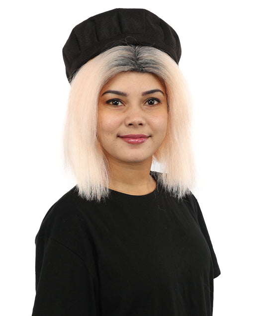Wigs2you H-7273 レディース コーラル×ブラック ウィッグ 13インチ ショート ボブ ツートンカラー 耐熱ファイバー風 軽量 キャップレス コスプレ ハロウィン 仮装