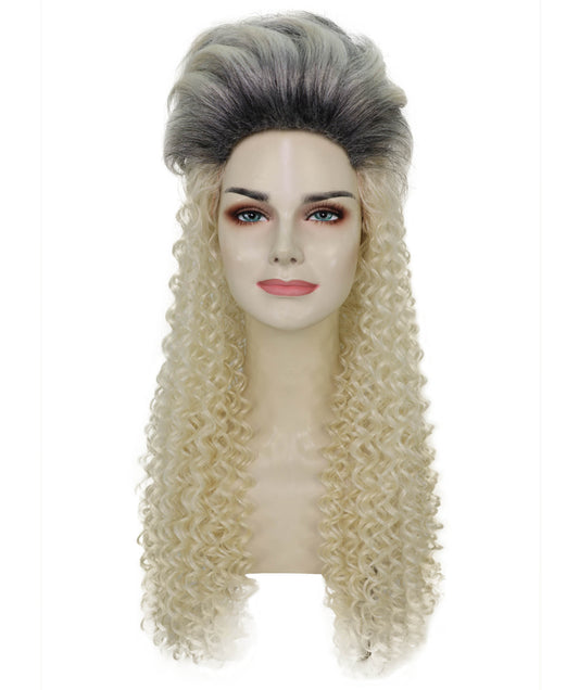 Wigs2you H-7274 レディース 80年代風 ブロンド×グレー ミックス ウィッグ 24インチ ロング カール レトロ コスプレ パーティー キャップレス ハロウィン 仮装