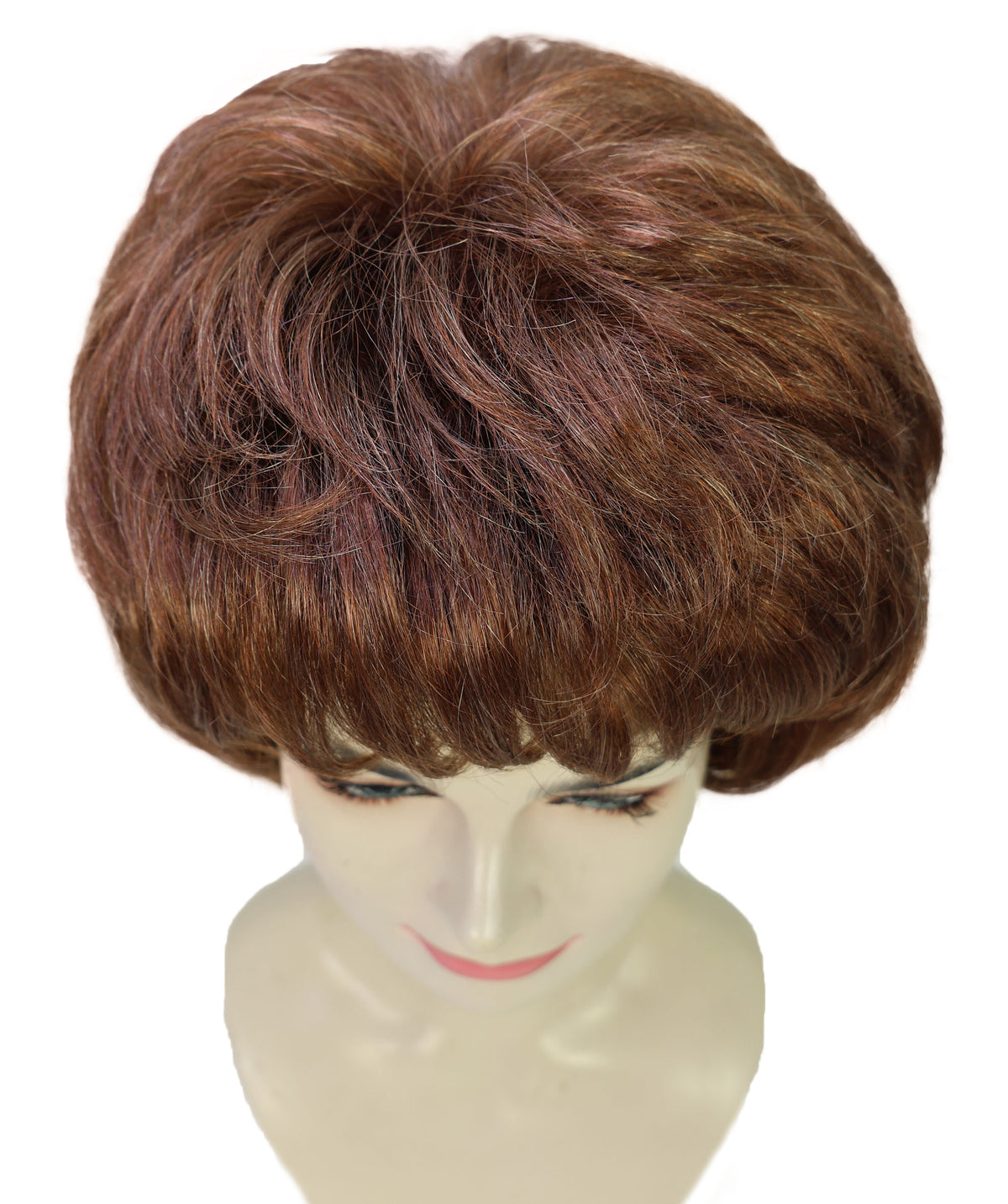 Wigs2you H-7279 レディース ブラウン ウィッグ 12インチ ミディアム ボブ カール ふんわりカール フルウィッグ 合成繊維 パーティー 仮装 テーマイベント