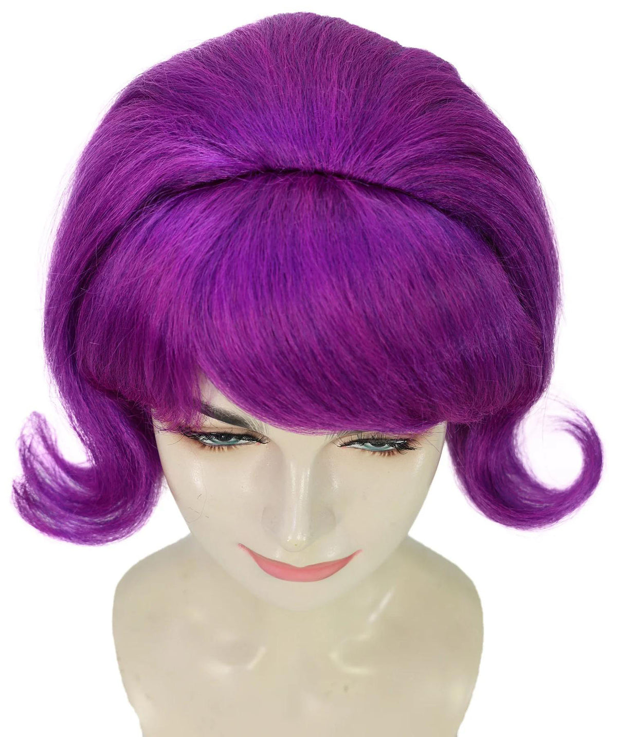 Wigs2you H-7285レディース 60年代風 ウィッグ パープル 紫 ショート フリップ 前髪付き 外ハネ カール レトロ ヴィンテージ コスプレ ハロウィン パーティー ステージ