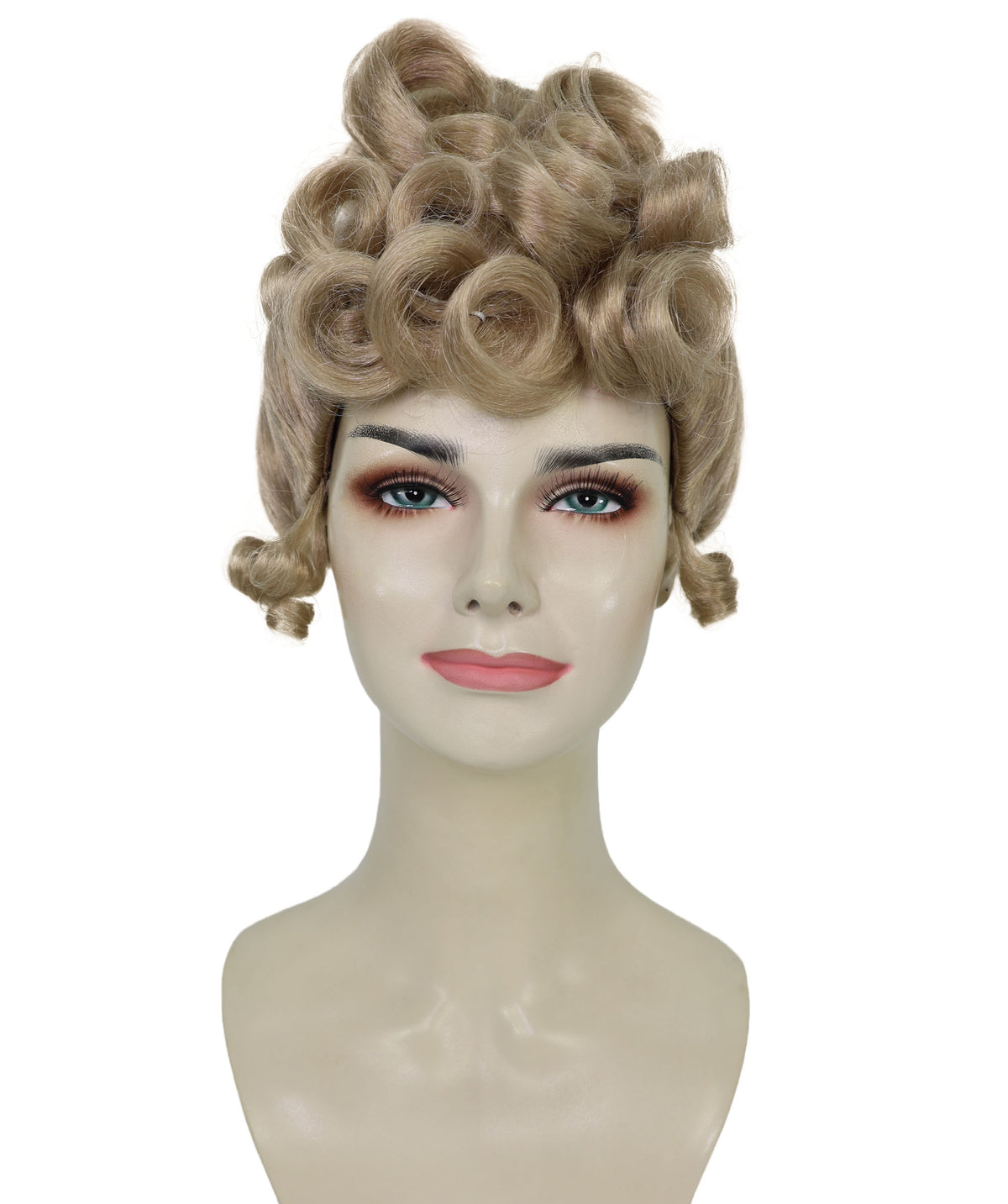 Wigs2you H-7286 レディース エドワーディアン風 ウィッグ ダークブロンド ヴィンテージ アップスタイル クラシック 合成繊維 調節可能 キャップ コスプレ ステージ 仮装