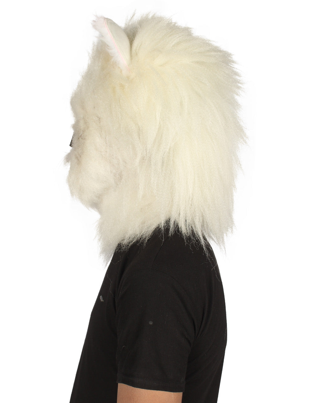 ハロウィンパーティ プレミアムメンズ H-5548 ホワイト スパイクファーキャット コスプレウィッグ & マスク 合成繊維の髪