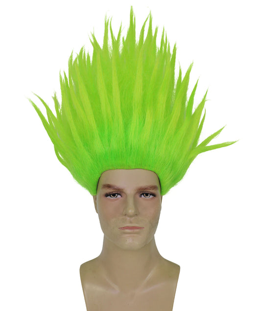 メンズ H-6171 テレビミュージカル映画グリーントロールウィッグ、コスプレウィッグ、難燃性合成繊維
