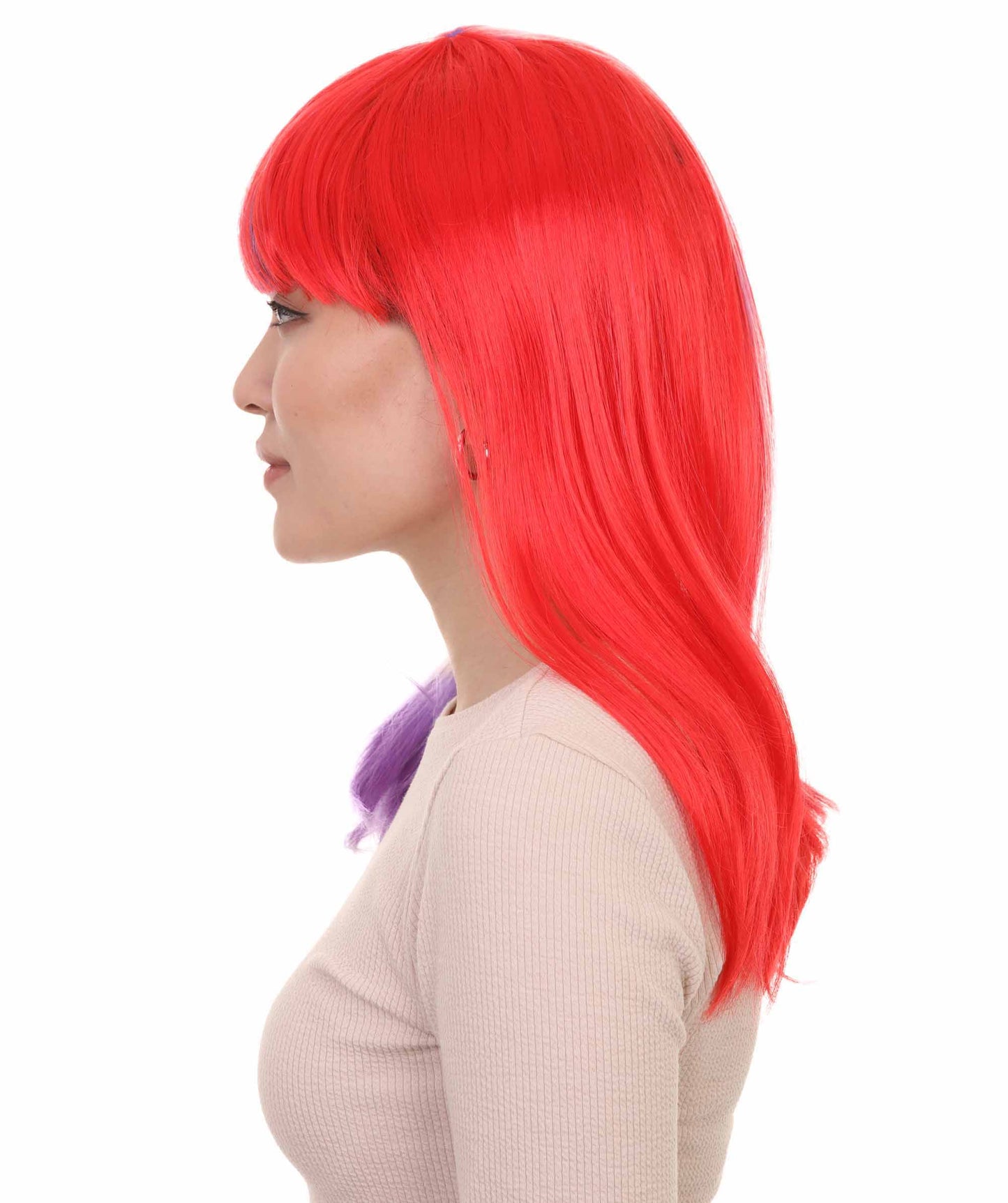 Wigs2you ハロウィンパーティ プレミアムレディース H-2020 着用しやすく とても快適 二色のパープルレッド ボブウィッグの経験