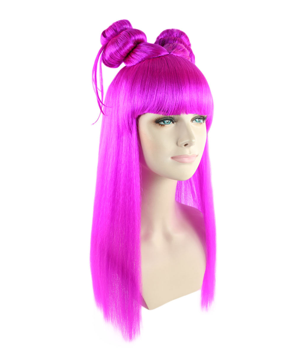 Wigs2you ハロウィン パーティー プレミアム レディース H-1229 快適なフィット感のネオン フューシャ アジアン プリンセス ウィッグ