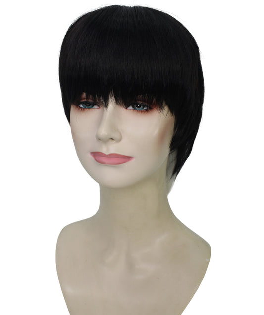 メンズ H-6008 黒と白の原宿グラデーションボラウィッグ ハロウィンに最適 難燃性合成繊維