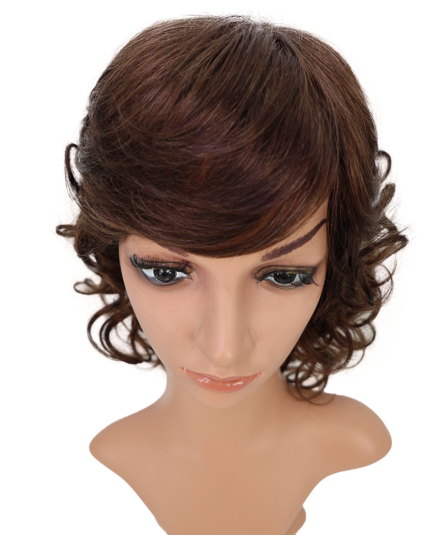 Wigs2you HH-190 ショートカールウィッグ _ 100%人毛、12" 耐熱軽量 _ 医療用・日常用