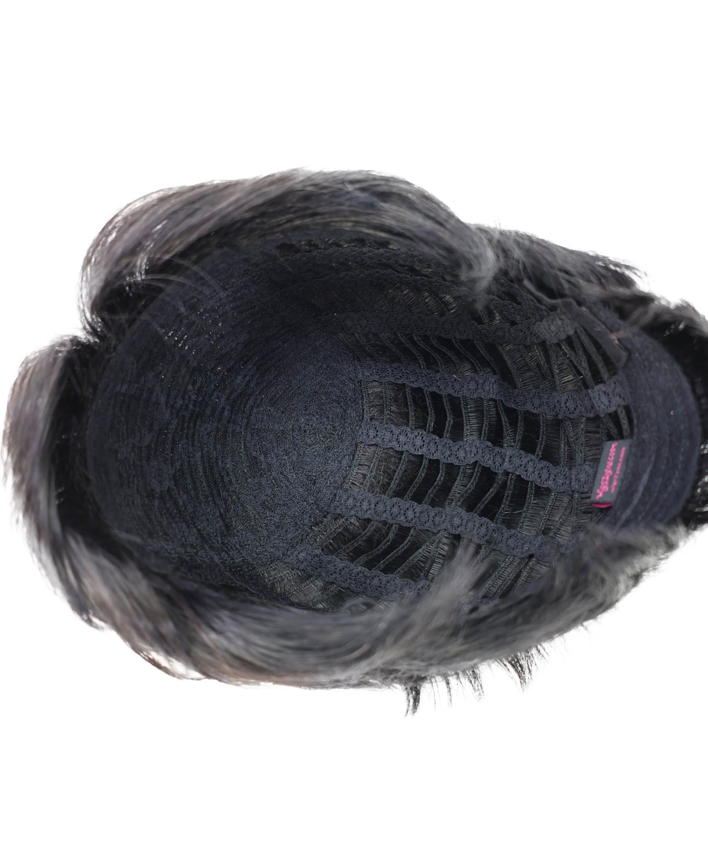 Wigs2you HH-193 中年女性向けナチュラルブラック高耐熱人毛 ファッション ウィッグ、8.5インチ、難燃性