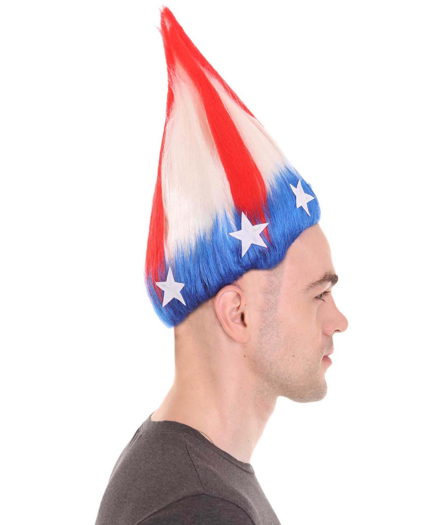 Wigs2you ハロウィンパーティ プレミアムメンズ H-2102 とても快適 アメリカンストライプ トロールウィッグ1 最高のトロールヘアウィッグ体験のために