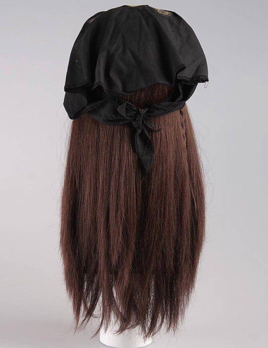 海賊かつら 茶色のコスプレ・ハロウィンかつら 割増空気を通すキャップレスH-313