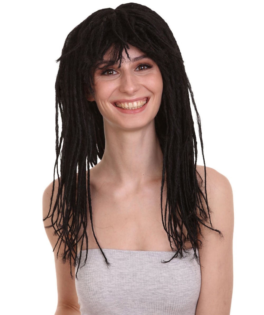 Wigs2youハロウィンパーティープレミアムレディースH-1957 着けやすい 非常に快適 ロングブラックドレッドロックウィッグ