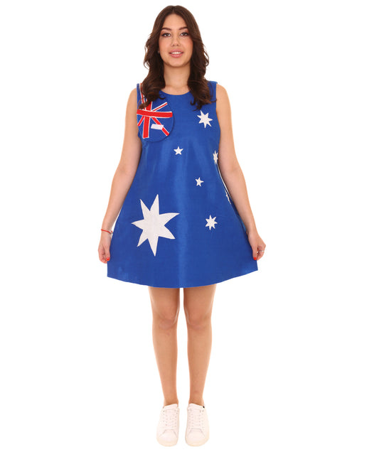 大人向け女性用 JCO-183 オーストラリア フラッグ トロールズ ドレス スポーツ コスチューム パトリオティック コスプレ コスチューム