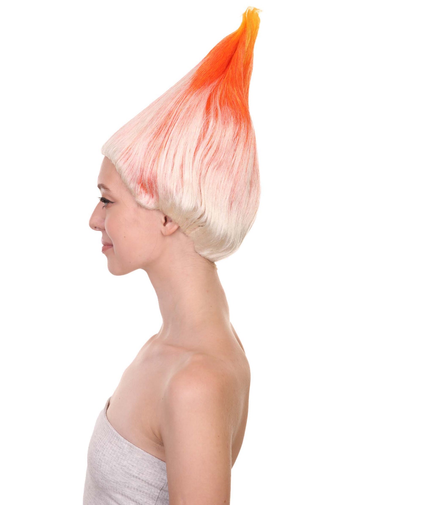 Wigs2you ハロウィンパーティープレミアム H-1800 着け心地が良い とても快適 女性用コスプレウィッグ オレンジとホワイト トロールズスタイル