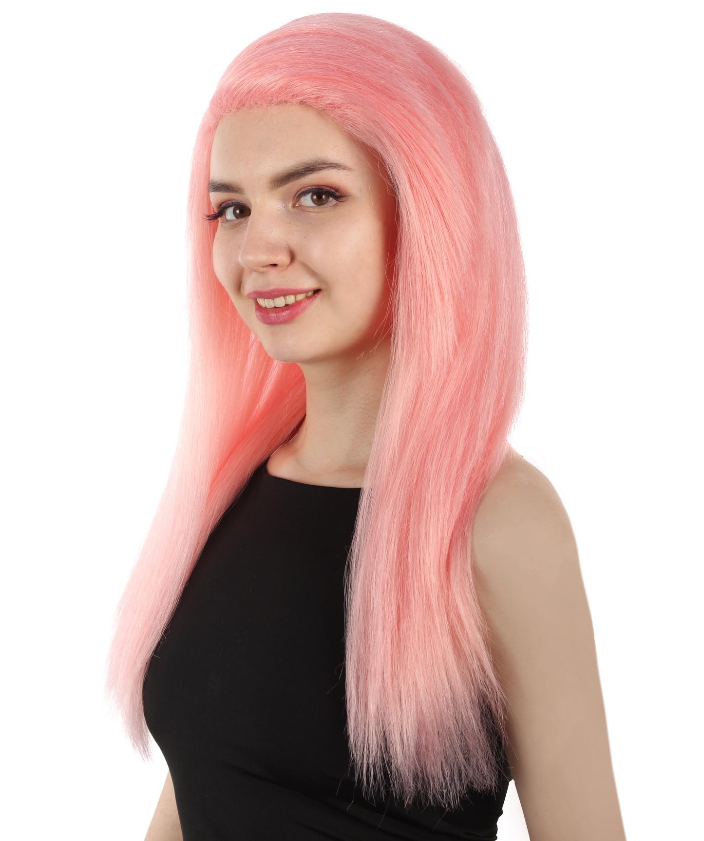 女性用ロングストレートサイドパートコスプレウィッグ ピンク H-5220_3 ファンシースタイル プレミアムハロウィンパーティーウィッグコレクション
