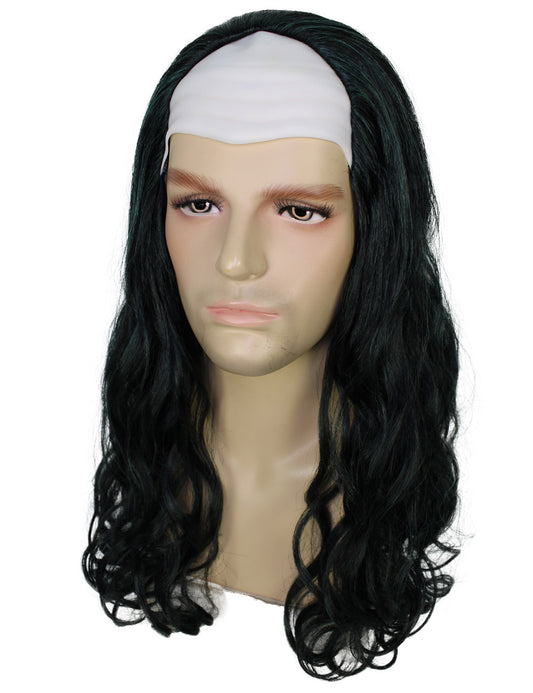 ハロウィンパーティ プレミアムメンズ H-5528 ブラック ロング バルドクラウンウィッグ 合成繊維の髪
