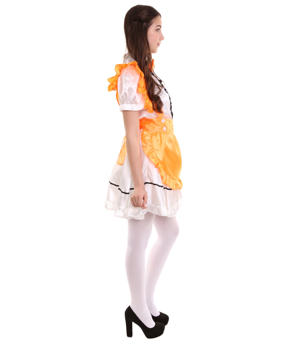 女性用 JCO-326_10 アニメ コスプレ フレンチメイド ファンシー ドレス オレンジ コスプレ コスチューム