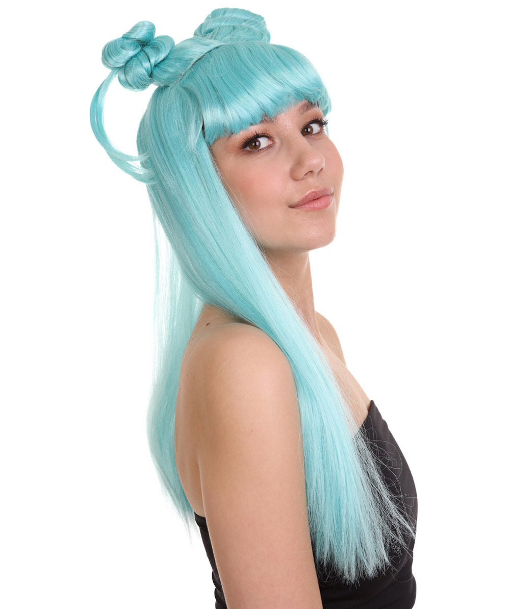 Wigs2you ハロウィン パーティー プレミアム レディース H-1204 快適フィット ライトブルー アジアン プリンセス ウィッグ