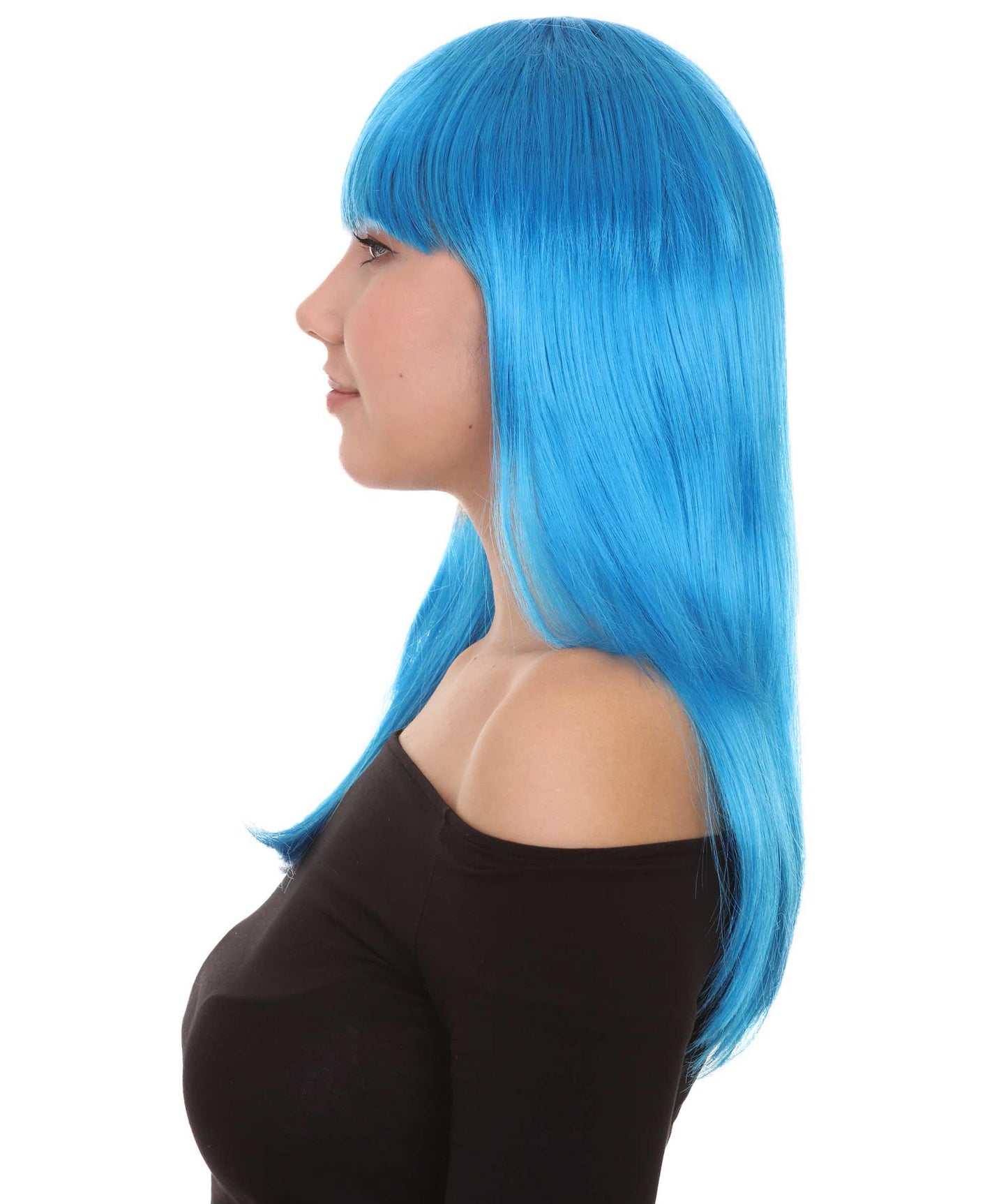 Wigs2you ハロウィン パーティー プレミアム レディース H-1069 とても快適なグラマー グリーン ウィッグ ネオン ブルー色