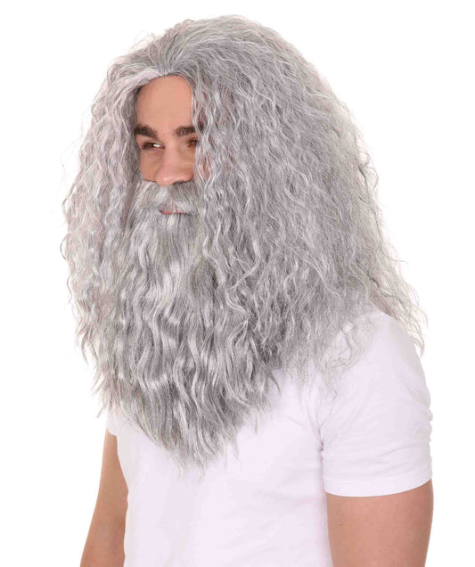 Wigs2you ハロウィンパーティー プレミアム メンズ H-614 ガンダルフ ウィッグとヒゲ グレー色