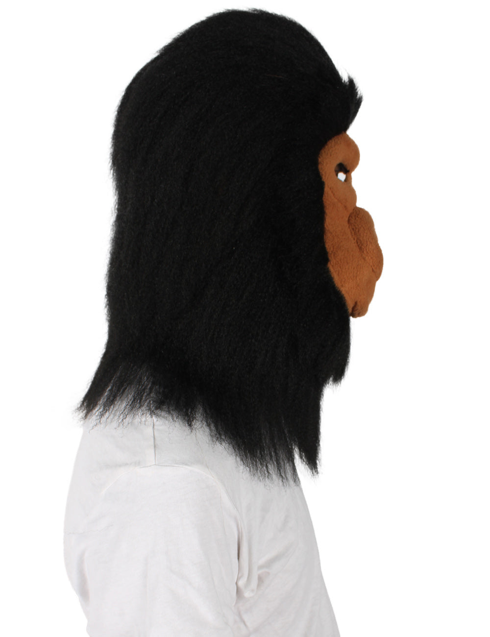 ハロウィンパーティープレミアムメンズ H-5646-BLK ヘアリーユニセックスエイプマスクのみ 黒 軟らかい合成繊維