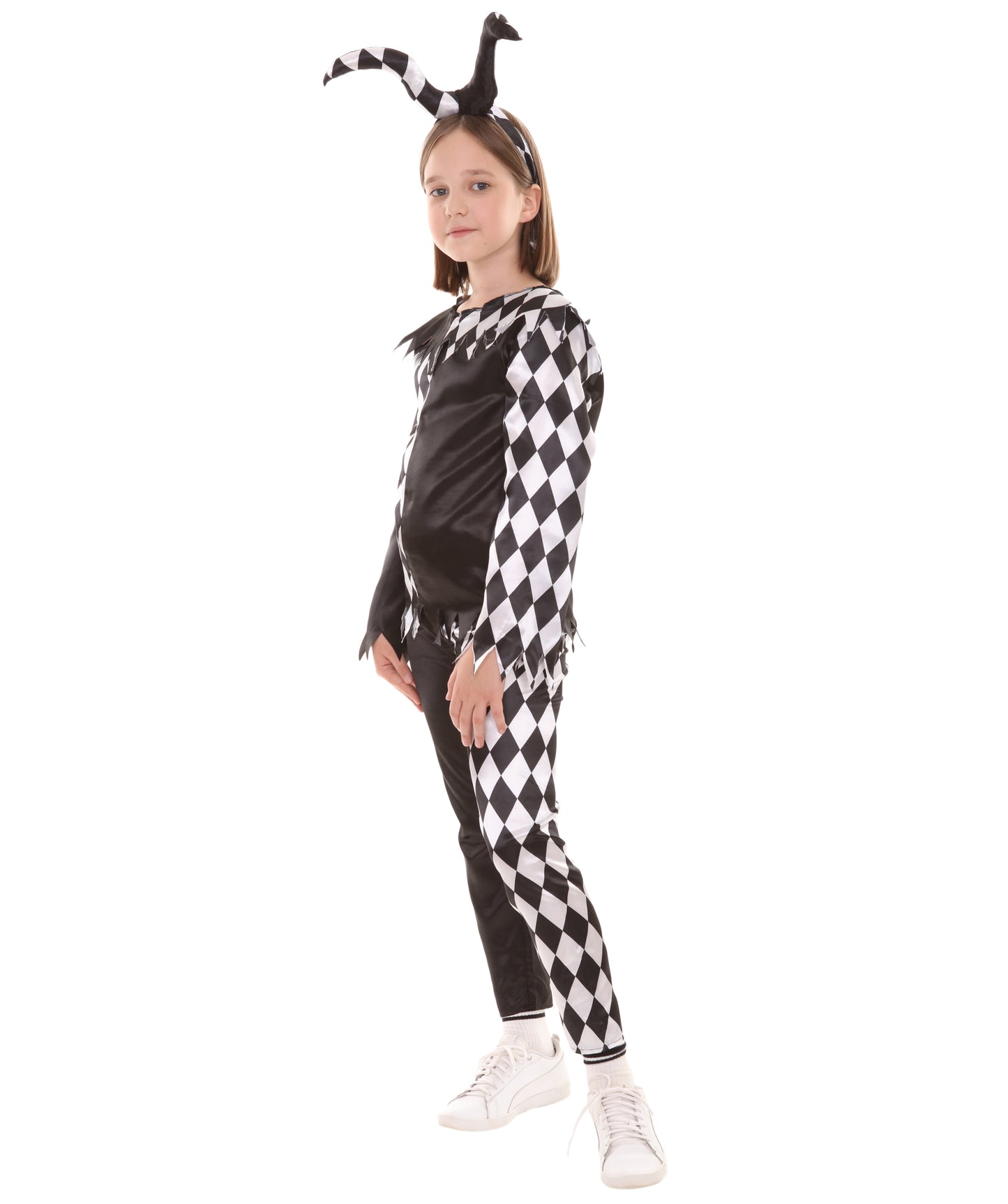 クリーピージェスター JCP-073_1 (Kids) ガール ホラーコスチューム ブラックアンドホワイト ハロウィンコスチューム