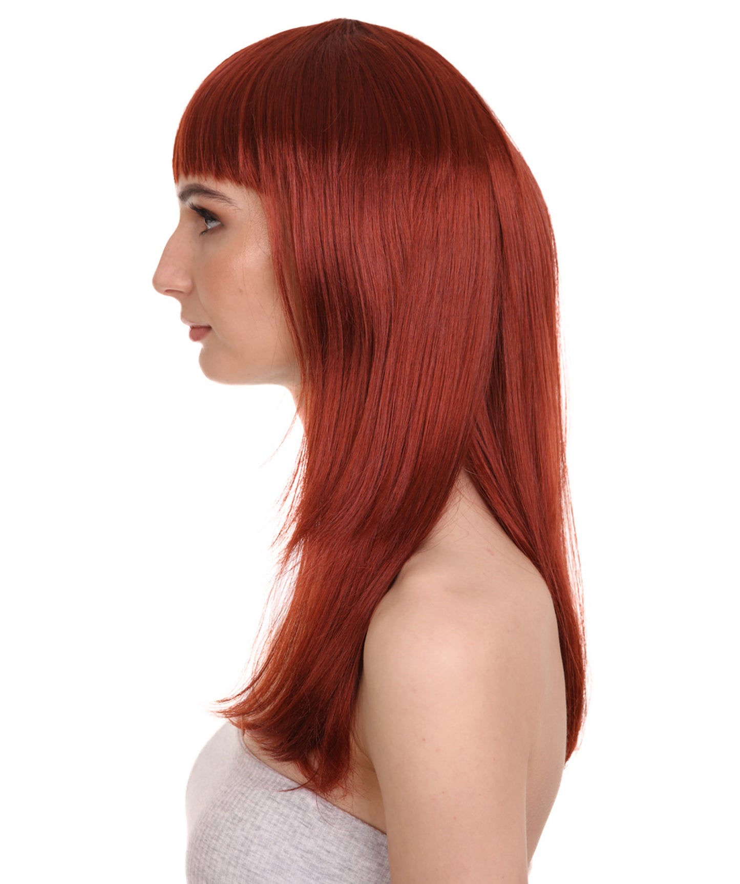 Wigs2you ハロウィン パーティー プレミアム レディース H-1038 とても快適なグラマー グリーン ウィッグ ダーク オーバーン カラー