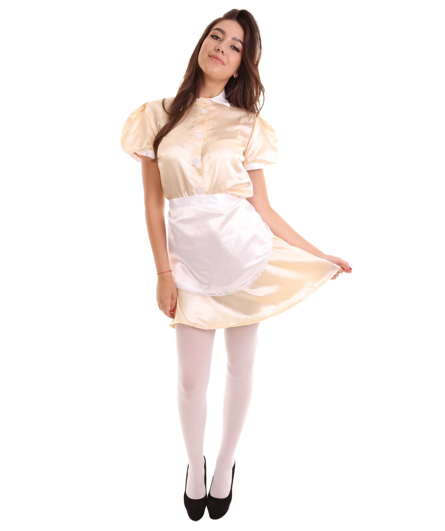 大人用女性の JCO-328_4 フレンチエプロンメイド制服 コッパー コスプレコスチューム