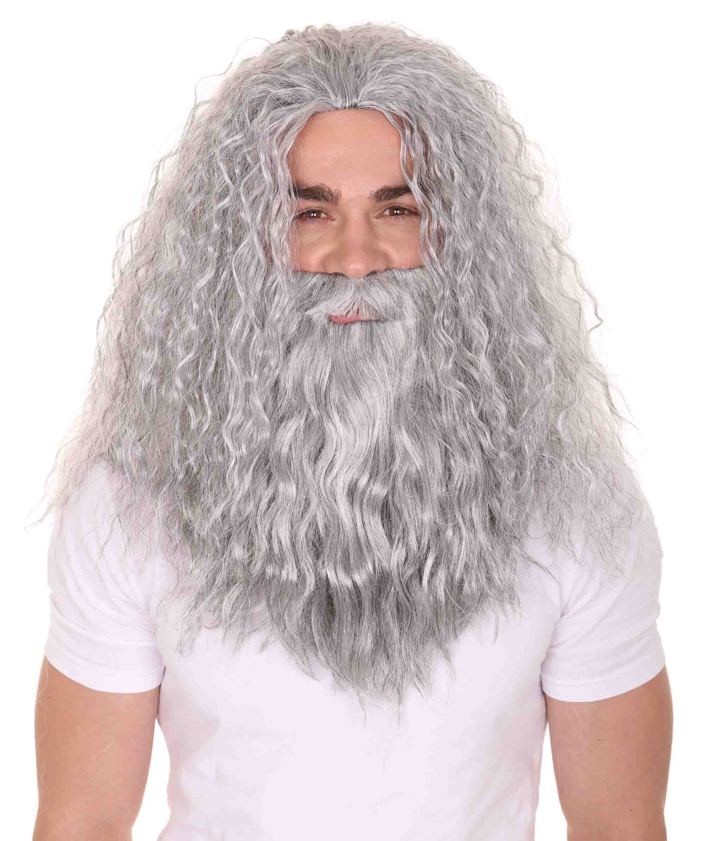 Wigs2you ハロウィンパーティー プレミアム メンズ H-614 ガンダルフ ウィッグとヒゲ グレー色