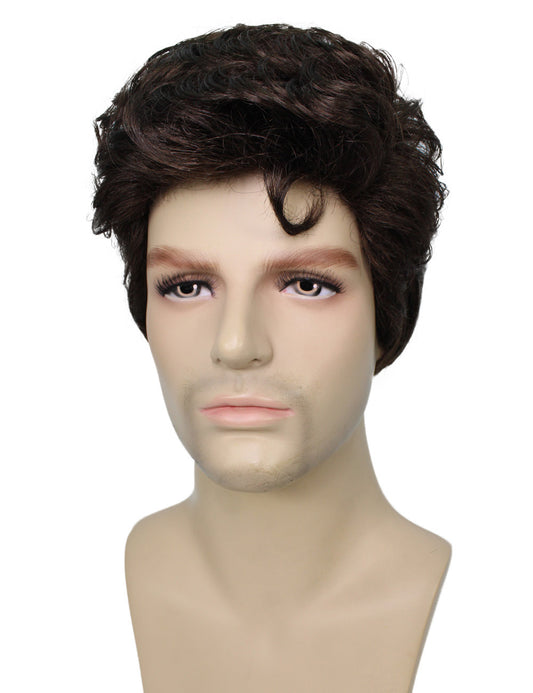ハロウィンパーティ プレミアムメンズ H-5525 ブラウン ショート シンガーウィッグ 合成繊維の髪