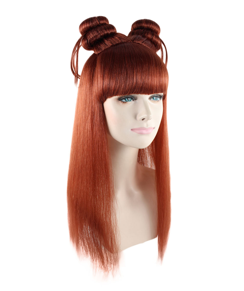 Wigs2you ハロウィン パーティー プレミアム レディース H-1196 快適なフィット ダーク オーバーン アジアン プリンセス ウィッグ