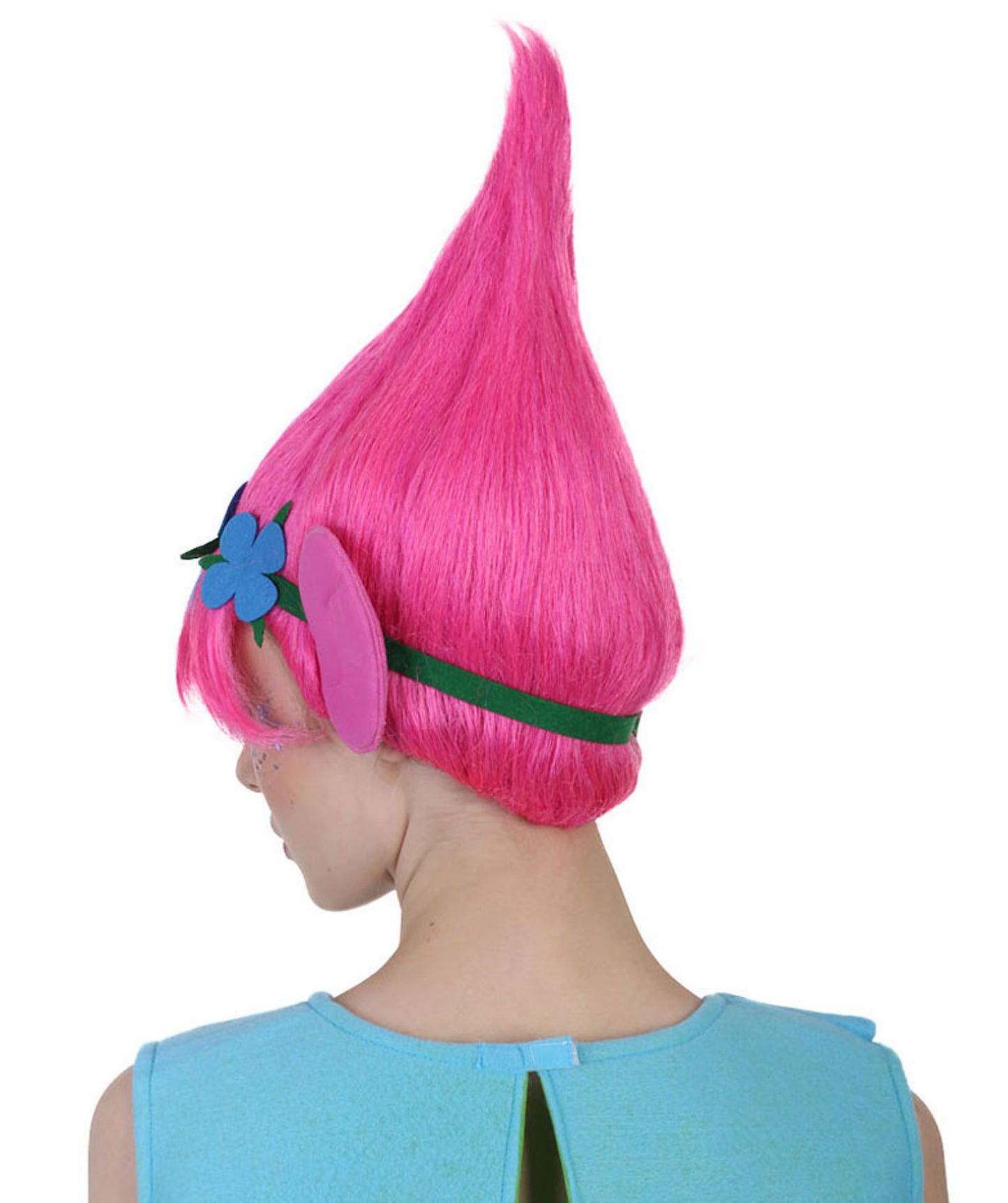 コスプレウィッグ Poppy Trolls イヤー付き H-3570 ピンク コスプレハロウィンウィッグ プレミアム 通気性の良い キャップレスキャップ