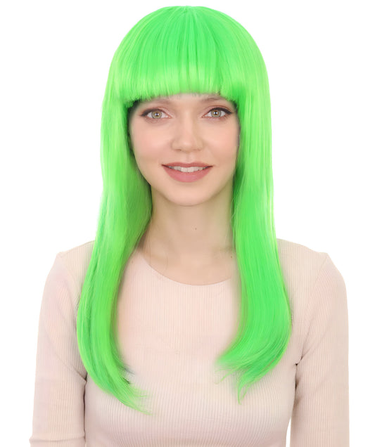 ハロウィンパーティー プレミアム レディース H-3138 グリーン ボブ ウィッグ