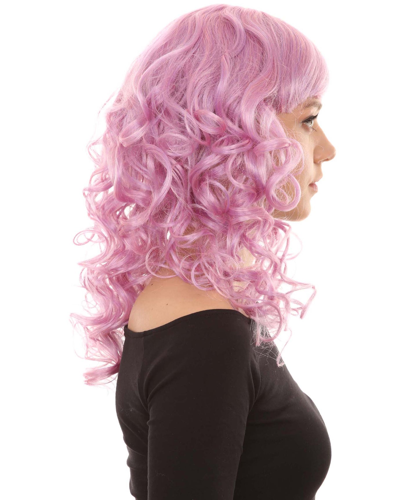 Wigs2you ハロウィンパーティープレミアムレディース H-1011 着用しやすい ベラウィッグ Lt ピンク色