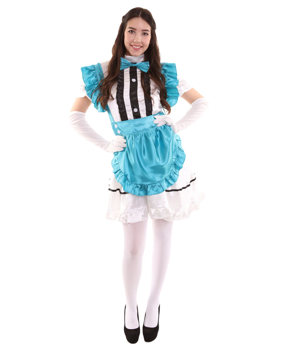 女性用 JCO-326_19 アニメ コスプレ フレンチメイド ファンシー ドレス アクアブルー コスプレ コスチューム